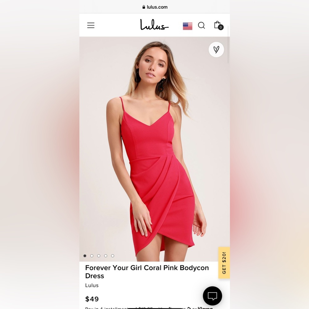 Lulus cocktail party dress in “coral”